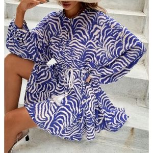 Boho Bishop Sleeves High Waist Belted Fringe Dress